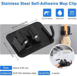 Darrahopens Home & Garden > DIY > Hardware Hooks Mop hook - Wall broom hook - Wall broom holder without drilling - 4-pack