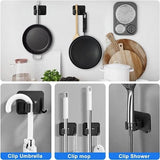 Darrahopens Home & Garden > DIY > Hardware Hooks Mop hook - Wall broom hook - Wall broom holder without drilling - 4-pack