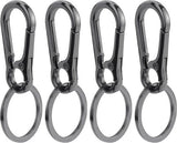 Darrahopens Home & Garden > DIY > Hardware Hooks Set of 4 Carabiner Keychains - Small Metal Carabiners - Detachable - Suitable for Car Keys - Carabiner Keychains for Backpacking, Camping and Travel - Keychain Hook