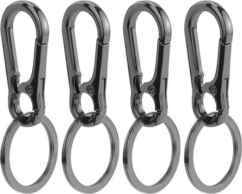 Darrahopens Home & Garden > DIY > Hardware Hooks Set of 4 Carabiner Keychains - Small Metal Carabiners - Detachable - Suitable for Car Keys - Carabiner Keychains for Backpacking, Camping and Travel - Keychain Hook