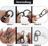 Darrahopens Home & Garden > DIY > Hardware Hooks Set of 4 Carabiner Keychains - Small Metal Carabiners - Detachable - Suitable for Car Keys - Carabiner Keychains for Backpacking, Camping and Travel - Keychain Hook