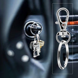Darrahopens Home & Garden > DIY > Hardware Hooks Small Stainless Steel Keychains - 100 Pieces Carabiner Keychains - DIY - DIY Ring - Snap Closure with Turning Button - (Silver)