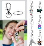 Darrahopens Home & Garden > DIY > Hardware Hooks Small Stainless Steel Keychains - 100 Pieces Carabiner Keychains - DIY - DIY Ring - Snap Closure with Turning Button - (Silver)