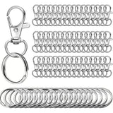 Darrahopens Home & Garden > DIY > Hardware Hooks Small Stainless Steel Keychains, 100pcs Carabiner Keychains, DIY, DIY Ring, Button Lock, (Silver)
