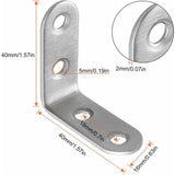 Darrahopens Home & Garden > DIY > Hardware Hooks Stainless Steel Corner Brackets 40x40mm 13pcs Furniture Repair Silver Compatible with Furniture Brands