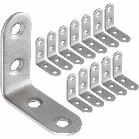Darrahopens Home & Garden > DIY > Hardware Hooks Stainless Steel Corner Brackets 40x40mm 13pcs Furniture Repair Silver Compatible with Furniture Brands