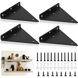 Darrahopens Home & Garden > DIY > Hardware Hooks Triangle Shelf Brackets 14cm, Iron Floating Shelf Brackets Wall Mounted, Metal DIY Open Shelf Brackets