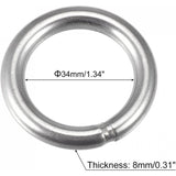 Darrahopens Home & Garden > DIY > Hardware Hooks Welded Ring Stainless Steel 304 50Mm External Diameter 8Mm Thickness 3 pcs
