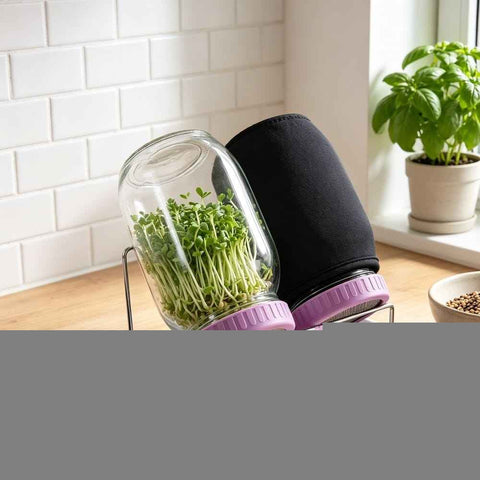 2-Pack Seed Sprouting Jar – Odor-Free, Safe & Rust-Resistant, Sturdy & Durable for Sprouting Broccoli, Beans & Alfalfa