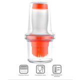 Darrahopens Home & Garden > DIY > Kitchen & Bathroom DIY 2 Pack Silicone Pressing Oil Bottle Brush with Lid Baking Sauce Bottle Salad Dressing Bottle Barbecue Sauce Brush Oil Pot Home Kitchen Oil Brush Tool (Orange)