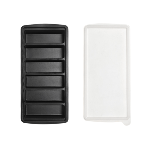 Darrahopens Home & Garden > DIY > Kitchen & Bathroom DIY 2-Packs Black 6-Grid Extra Long Silicone Ice Cube Tray - Easy Release Reusable Food Grade Mold for Whiskey, Cocktails & Commercial Use