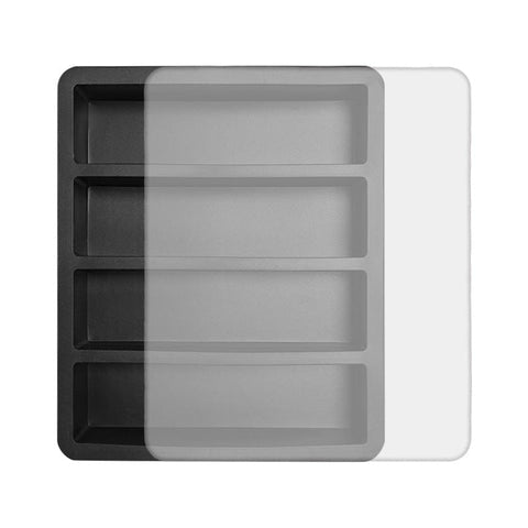 Darrahopens Home & Garden > DIY > Kitchen & Bathroom DIY 2-Packs Black Flexible 4-Grid Silicone Long Ice Cube Tray with Lid - Easy Release Reusable Mold for Narrow Bottles & Cocktails