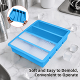 Darrahopens Home & Garden > DIY > Kitchen & Bathroom DIY 2-Packs Green Flexible 4-Grid Silicone Long Ice Cube Tray with Lid - Easy Release Reusable Mold for Narrow Bottles & Cocktails