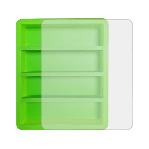 Darrahopens Home & Garden > DIY > Kitchen & Bathroom DIY 2-Packs Green Flexible 4-Grid Silicone Long Ice Cube Tray with Lid - Easy Release Reusable Mold for Narrow Bottles & Cocktails