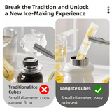 Darrahopens Home & Garden > DIY > Kitchen & Bathroom DIY 2-Packs Grey Flexible 4-Grid Silicone Long Ice Cube Tray with Lid - Easy Release Reusable Mold for Narrow Bottles & Cocktails