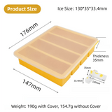 Darrahopens Home & Garden > DIY > Kitchen & Bathroom DIY 2-Packs Grey Flexible 4-Grid Silicone Long Ice Cube Tray with Lid - Easy Release Reusable Mold for Narrow Bottles & Cocktails