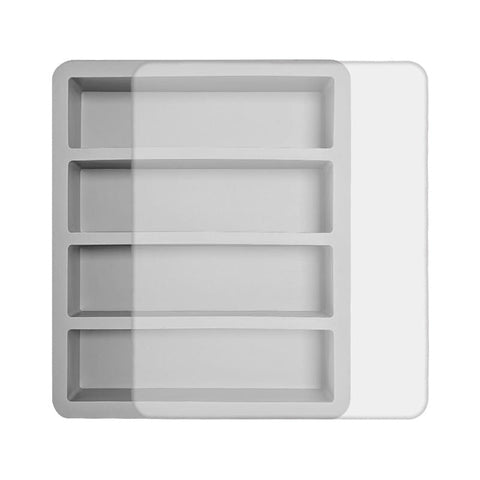 Darrahopens Home & Garden > DIY > Kitchen & Bathroom DIY 2-Packs Grey Flexible 4-Grid Silicone Long Ice Cube Tray with Lid - Easy Release Reusable Mold for Narrow Bottles & Cocktails