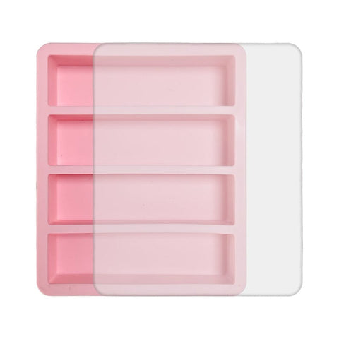 Darrahopens Home & Garden > DIY > Kitchen & Bathroom DIY 2-Packs Pink Flexible 4-Grid Silicone Long Ice Cube Tray with Lid - Easy Release Reusable Mold for Narrow Bottles & Cocktails