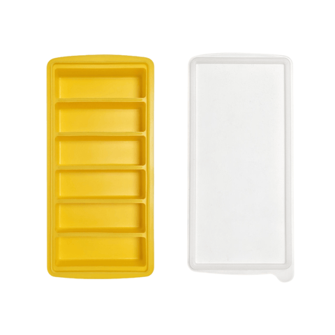 Darrahopens Home & Garden > DIY > Kitchen & Bathroom DIY 2-Packs Yellow 6-Grid Extra Long Silicone Ice Cube Tray - Easy Release Reusable Food Grade Mold for Whiskey, Cocktails & Commercial Use