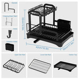 Darrahopens Home & Garden > DIY > Kitchen & Bathroom DIY 2 Tier Dish Drainer Rack with Drain Basket