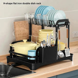 Darrahopens Home & Garden > DIY > Kitchen & Bathroom DIY 2 Tier Dish Drainer Rack with Drain Basket
