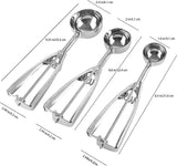 Darrahopens Home & Garden > DIY > Kitchen & Bathroom DIY 3 Pack Stainless Steel Ice Cream Scoops with Trigger Release
