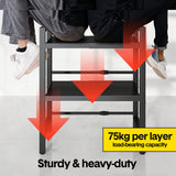 Darrahopens Home & Garden > DIY > Kitchen & Bathroom DIY 3-Tier Microwave Stand Oven Rack Height Adjustable and Extendable Stainless Steel Kitchen Storage Shelf With 6 Hook Over the Kitchen Counter Max Load 75Kgs