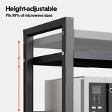 Darrahopens Home & Garden > DIY > Kitchen & Bathroom DIY 3-Tier Microwave Stand Oven Rack Height Adjustable and Extendable Stainless Steel Kitchen Storage Shelf With 6 Hook Over the Kitchen Counter Max Load 75Kgs
