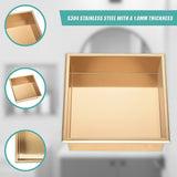 Darrahopens Home & Garden > DIY > Kitchen & Bathroom DIY 336 x 336 x 101mm Shower Niche Single Shelf Organizer No Tile Needed in Gold