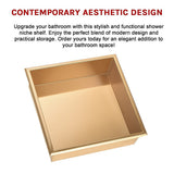 Darrahopens Home & Garden > DIY > Kitchen & Bathroom DIY 336 x 336 x 101mm Shower Niche Single Shelf Organizer No Tile Needed in Gold