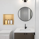 Darrahopens Home & Garden > DIY > Kitchen & Bathroom DIY 336 x 336 x 101mm Shower Niche Single Shelf Organizer No Tile Needed in Gold