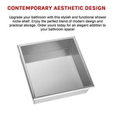 Darrahopens Home & Garden > DIY > Kitchen & Bathroom DIY 336 x 336 x 101mm Shower Niche Single Shelf Organizer No Tile Needed in Stainless Steel Finish