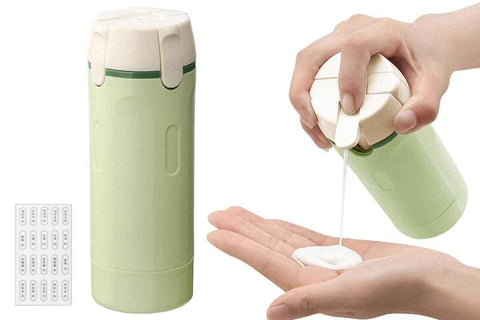 Darrahopens Home & Garden > DIY > Kitchen & Bathroom DIY 4 in 1 Travel Dispenser with 30ml Travel Bottles Travel Bottles for Shampoo Lotion - Green