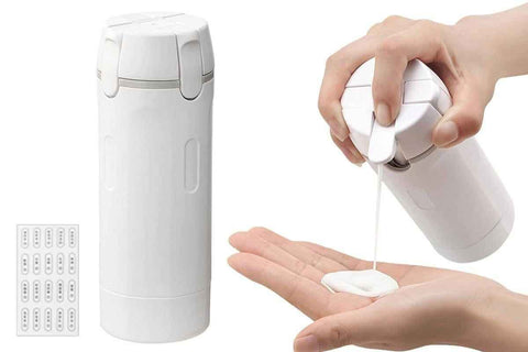 Darrahopens Home & Garden > DIY > Kitchen & Bathroom DIY 4 in 1 Travel Dispenser with 30ml Travel Bottles Travel Bottles for Shampoo Lotion - White
