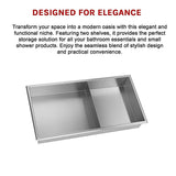 Darrahopens Home & Garden > DIY > Kitchen & Bathroom DIY 641 x 336 x 101mm Shower Niche Double Shelf Organizer No Tile Needed in Stainless Steel Finish