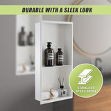 Darrahopens Home & Garden > DIY > Kitchen & Bathroom DIY 641 x 336 x 101mm Shower Niche Double Shelf Organizer No Tile Needed in White