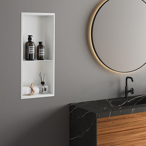 Darrahopens Home & Garden > DIY > Kitchen & Bathroom DIY 641 x 336 x 101mm Shower Niche Double Shelf Organizer No Tile Needed in White