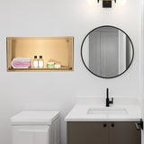 Darrahopens Home & Garden > DIY > Kitchen & Bathroom DIY 641 x 336 x 101mm Shower Niche Single Shelf Organizer No Tile Needed in Gold