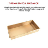 Darrahopens Home & Garden > DIY > Kitchen & Bathroom DIY 641 x 336 x 101mm Shower Niche Single Shelf Organizer No Tile Needed in Gold