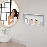 Darrahopens Home & Garden > DIY > Kitchen & Bathroom DIY 641 x 336 x 101mm Shower Niche Single Shelf Organizer No Tile Needed in White