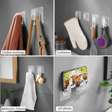 Darrahopens Home & Garden > DIY > Kitchen & Bathroom DIY 9-Pack Bathroom & Kitchen Organiser Set: 5 Heavy-Duty Clear Adhesive Hooks + 4 Portable Toothbrush Holders(Random Color)