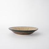 Darrahopens Home & Garden > DIY > Kitchen & Bathroom DIY Bowl Shallow Flat Based 20cm Green Converging Line Glaze