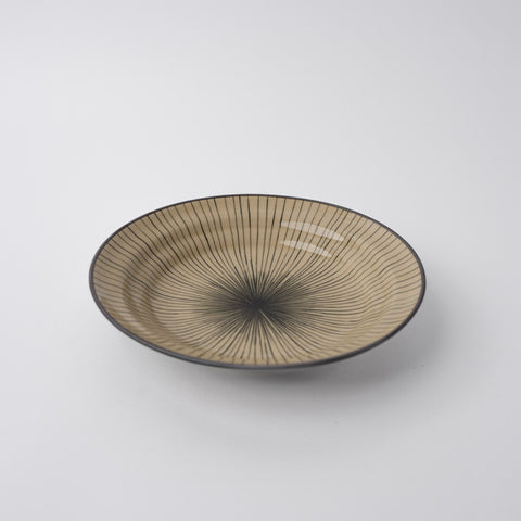 Darrahopens Home & Garden > DIY > Kitchen & Bathroom DIY Bowl Shallow Flat Based 20cm Green Converging Line Glaze