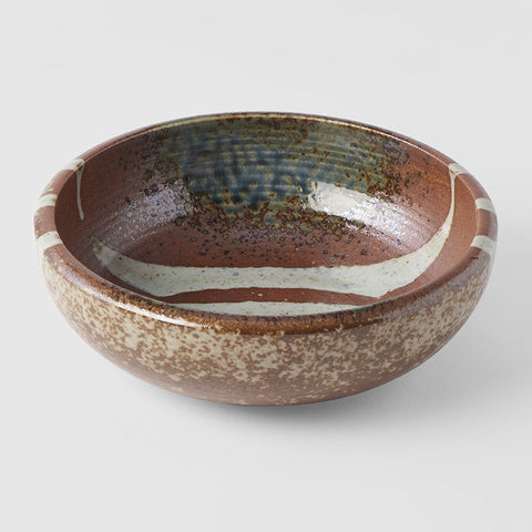 Darrahopens Home & Garden > DIY > Kitchen & Bathroom DIY Bowl Thick Edge 24cm Striped Earth Glaze