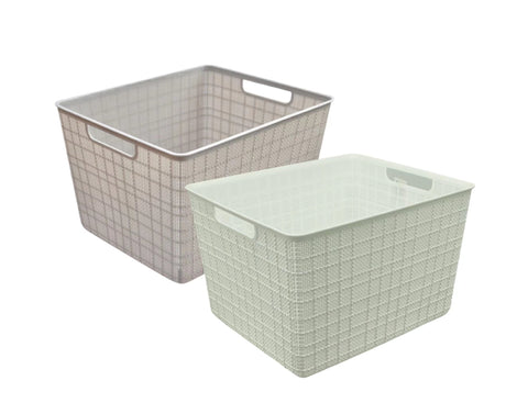 Darrahopens Home & Garden > DIY > Kitchen & Bathroom DIY bulk 12 Rect Storage Basket w Handle Assort 29cm