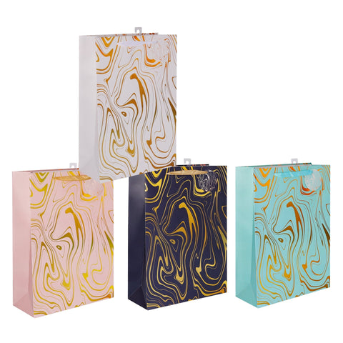Darrahopens Home & Garden > DIY > Kitchen & Bathroom DIY bulk 24 Medium Marble Flow Gift Bag Foiled 4 Assorted 18x23cm