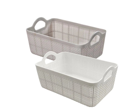 Darrahopens Home & Garden > DIY > Kitchen & Bathroom DIY bulk 24 Rect Storage Basket w Handle Assort 19cm