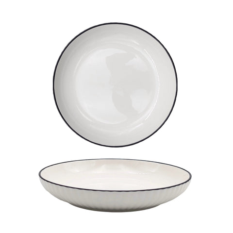 Darrahopens Home & Garden > DIY > Kitchen & Bathroom DIY bulk 24 Sorrento Porcelain Embossed Flan Dish w Black Rim 8.5'' 21cm