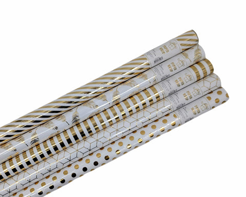 Darrahopens Home & Garden > DIY > Kitchen & Bathroom DIY bulk 50 Gold Foiled Everyday Gift Wrap Assort 200cm