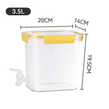 Cold Water Kettle Large Capacity Thicken Faucet Sealed Drink Storage Pot for Kitchen Yellow‑3.5L In Australia - Darrahopens